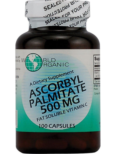 World Organic, Ascorbyl Palmitate, 500 mg, 100 Capsules