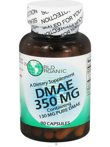 World Organic, DMAE, 350 mg, 90 Capsules