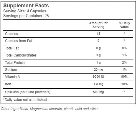 World Organic, Spirulina, 500 mg, 100 Capsules