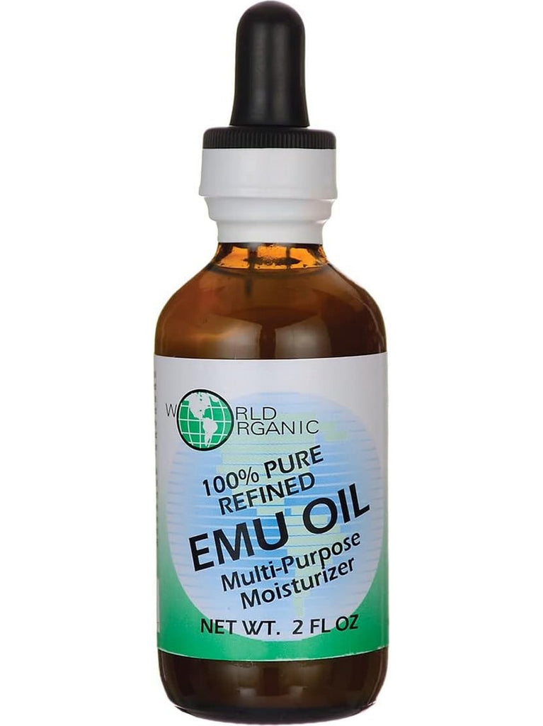 World Organic, 100% Pure Refined Emu Oil, 2 fl oz