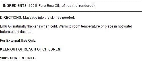 World Organic, 100% Pure Refined Emu Oil, 2 fl oz