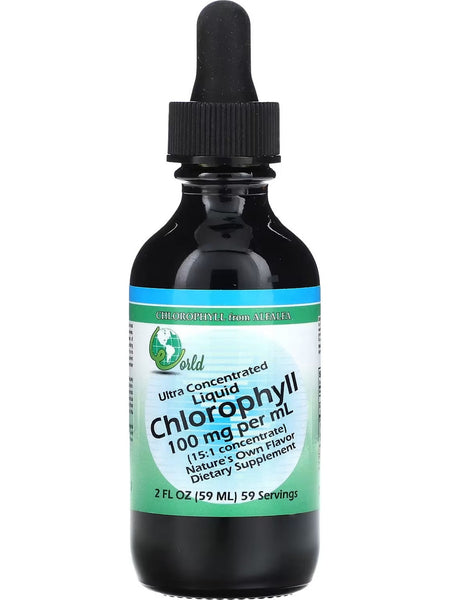 World Organic, Chlorophyll from Alfalfa, Ultra Concentrated Liquid Chlorophyll, Nature's Own, 100 mg, 2 fl oz