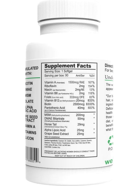 Wellgenix, Purvana Hair, Skin, and Nails, 2500 mcg, 90 Fast Release Softgels