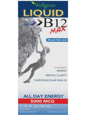 Wellgenix, Liquid B12 Max, Citrus, 5000 mcg, 1.75 fl oz