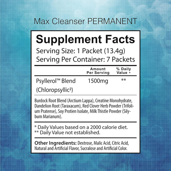 Wellgenix, Puriclean Instant Max Cleanser, Maximum Strength Permanent, Fruit Punch, 7 Packets (13.4 Grams)
