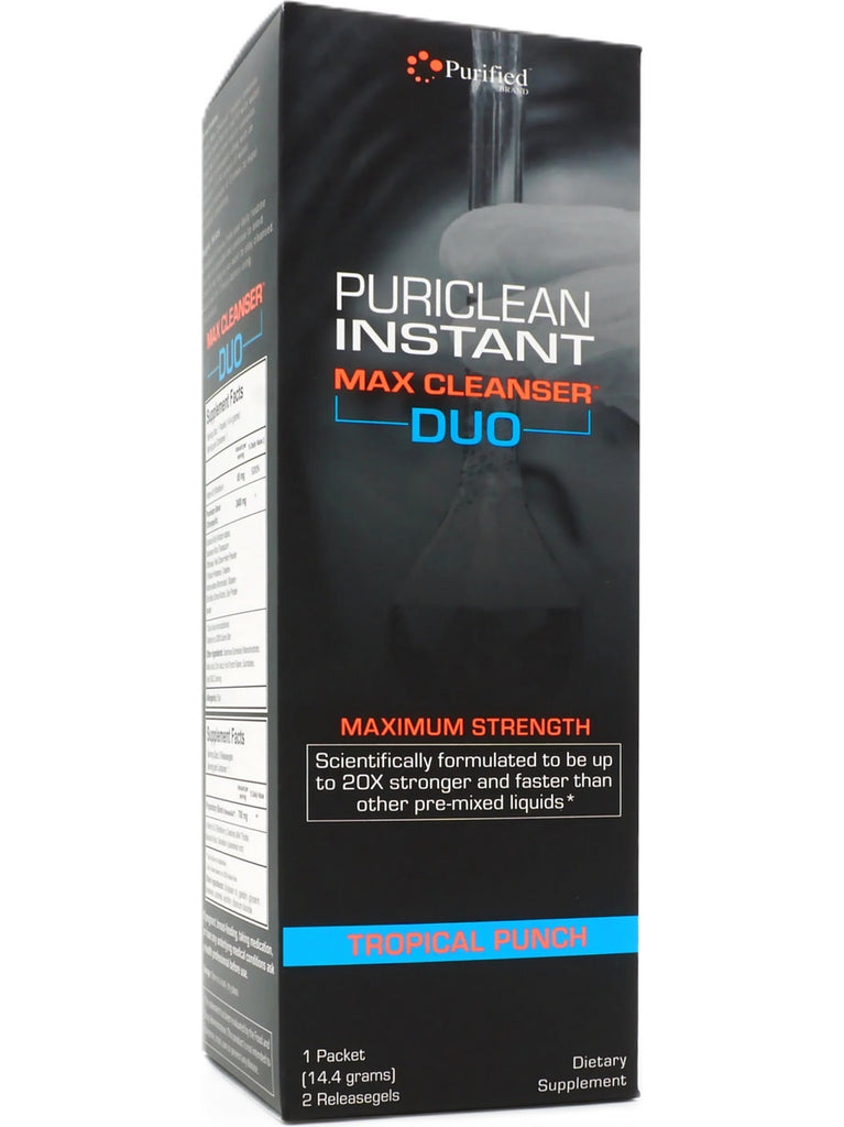Wellgenix, Puriclean Instant Max Cleanser Duo, Maximum Strength, Tropical Punch, 1 Packet (14.4 Grams) and 2 Releasegels