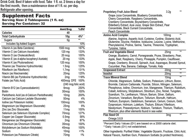 Wellgenix, Balanced Essentials Plus 138 Vital Nutrients Liquid Vitamin, 32 fl oz