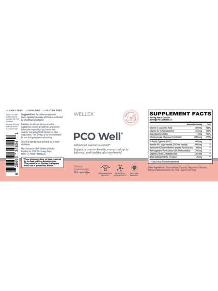 Wellex, PCO Well, 120 Capsules