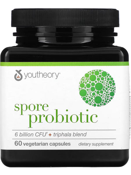 Youtheory, Spore Probiotic Advanced, 6 Billion CFU+Triphala Blend, 60 Vegetarian Capsules