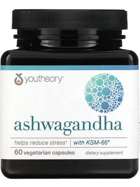 Youtheory, Ashwagandha, 60 Vegetarian Capsules