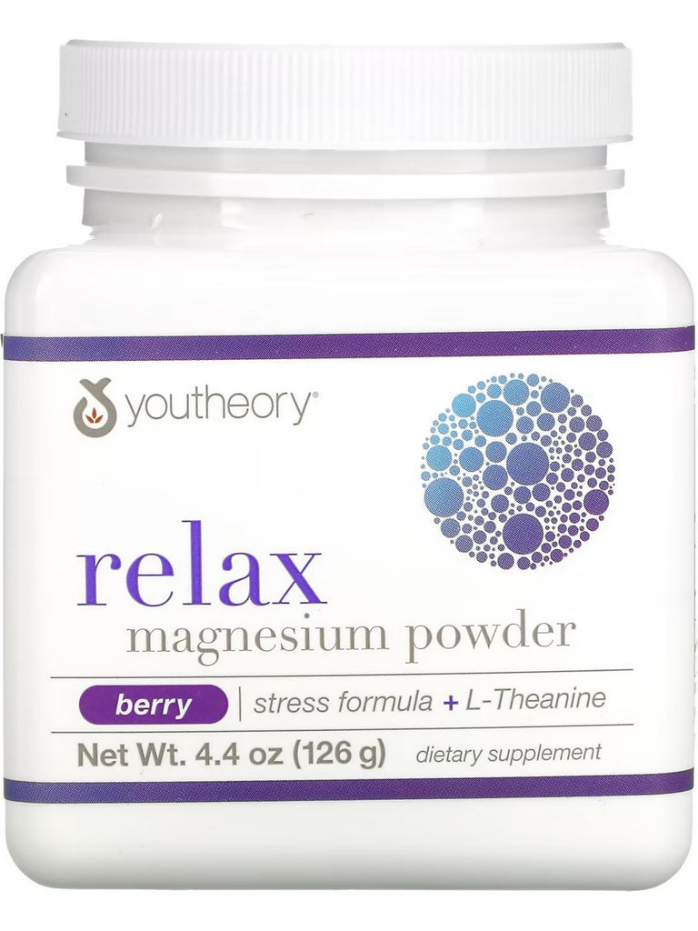 Youtheory, Relax Magnesium Powder, Berry, 4.4 oz