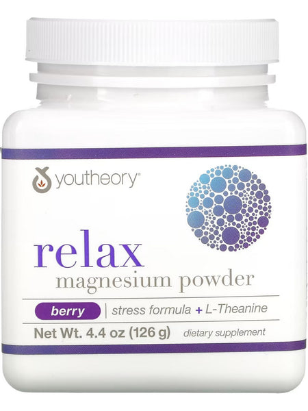Youtheory, Relax Magnesium Powder, Berry, 4.4 oz