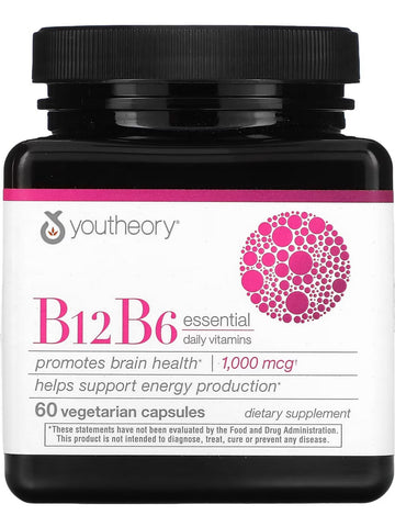 Youtheory, B-12B-6, Essential Daily Vitamins, Capsules, 60 Vegetarian Capsules
