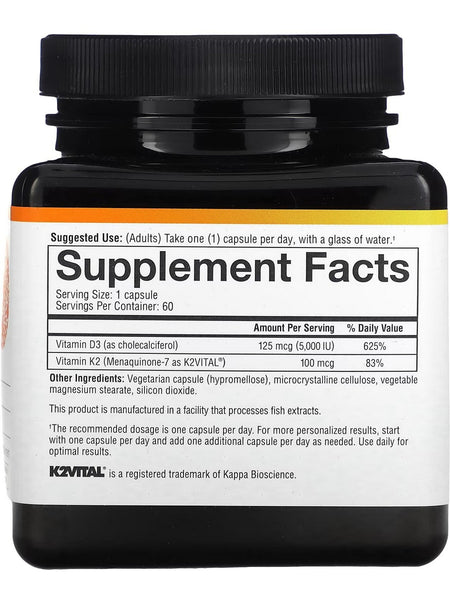 Youtheory, K2D3, Essential Daily Vitamins, Capsules, 60 Vegetarian Capsules