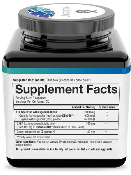 Youtheory, Ashwagandha + Gaba, 60 Vegetarian Capsules