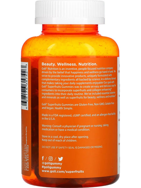 Goli Nutrition, Superfruits Gummies, Mixed Fruit, 60 Pieces