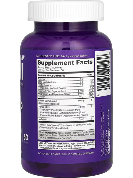 Goli Nutrition, Dreamy Sleep Gummies, 60 Pieces