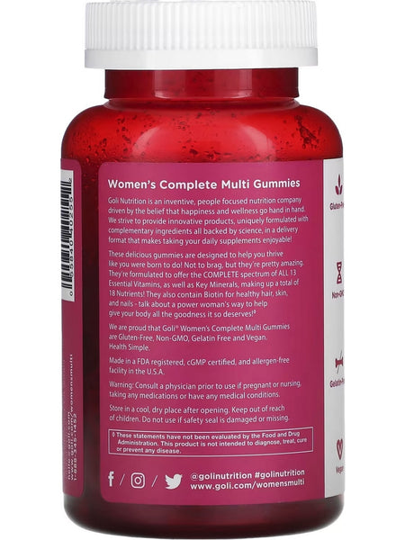 Goli Nutrition, Women's Complete Multi Gummies, 60 Pieces