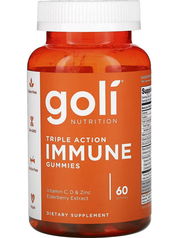 Goli Nutrition, Triple Action Immune Gummies, Elderberry Extract, 60 Gummies