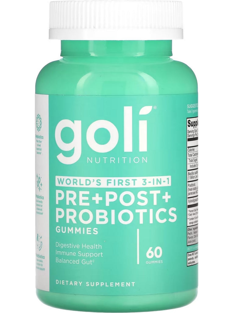 Goli Nutrition, World's First 3-in-1, Pre+Post+Probiotics Gummies, 60 Gummies