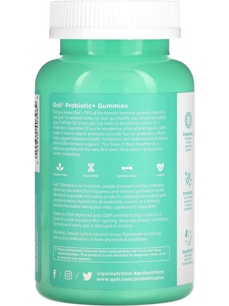 Goli Nutrition, World's First 3-in-1, Pre+Post+Probiotics Gummies, 60 Gummies