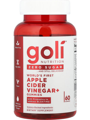 Goli Nutrition, Zero Sugar Apple Cider Vinegar, 60 Gummies