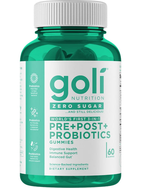Goli Nutrition, Zero Sugar Pre+Post+Probiotic Gummies, 60 Gummies