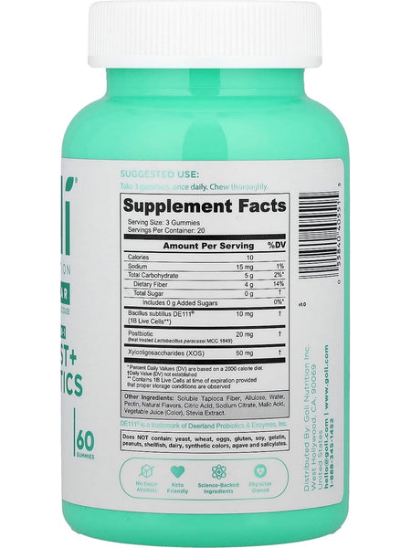 Goli Nutrition, Zero Sugar Pre+Post+Probiotic Gummies, 60 Gummies