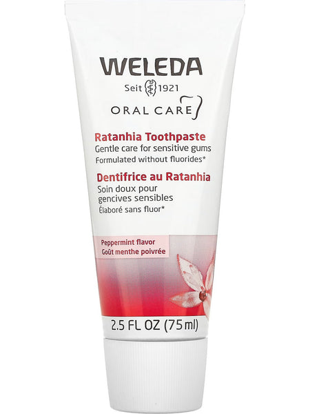 Weleda, Oral Care Ratanhia Toothpaste, Peppermint, 2.5 fl oz