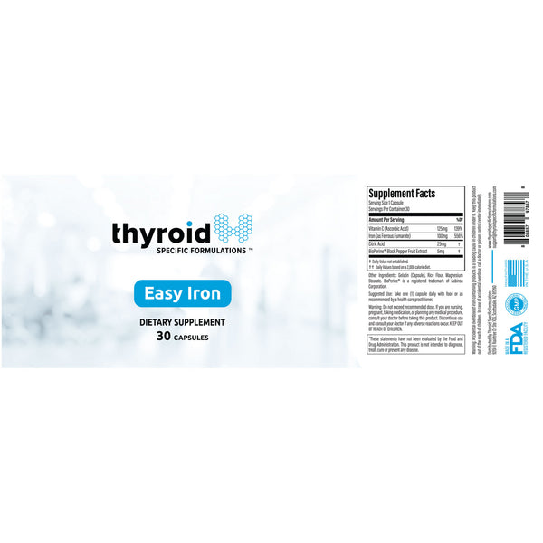 Thyroid Specific Formulations, Easy Iron, 30 Capsules