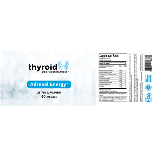Thyroid Specific Formulations, Adrenal Energy, 60 Capsules