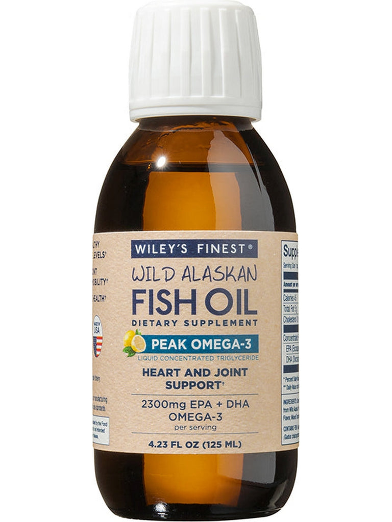 Wiley's Finest, Peak Omega-3 Liquid, Natural Lemon, 4.23 fl oz