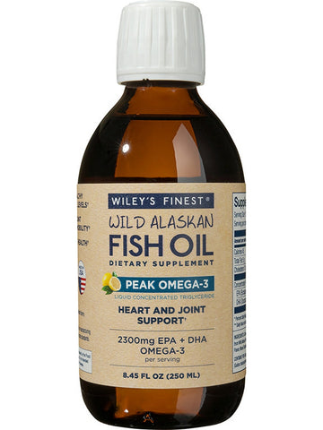 Wiley's Finest, Peak Omega-3 Liquid, Natural Lemon, 8.45 fl oz