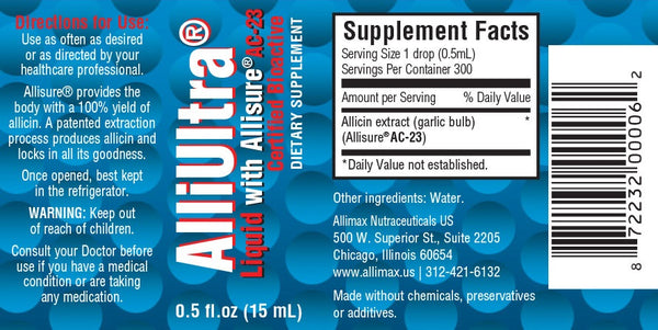 Allimax Nutraceuticals, AlliUltra Liquid with Allisure, 0.5 fl oz