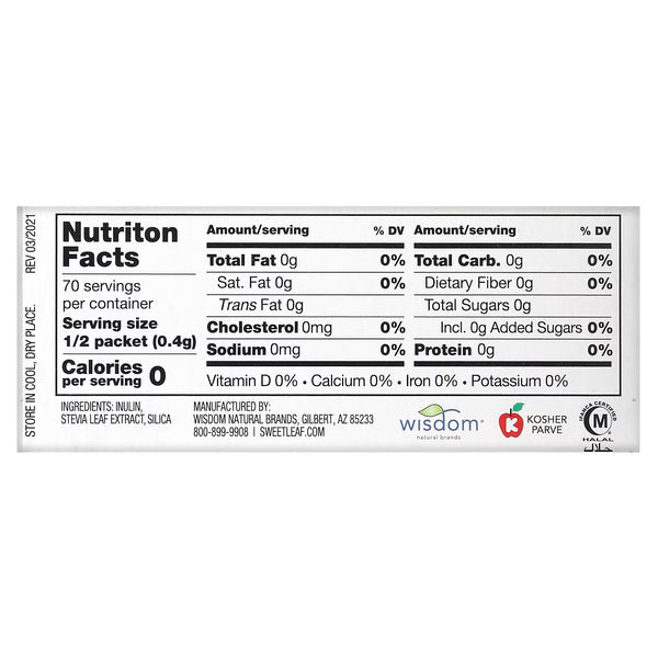 SweetLeaf, Sweet Leaf Sweetener 1g packets, 35 packets