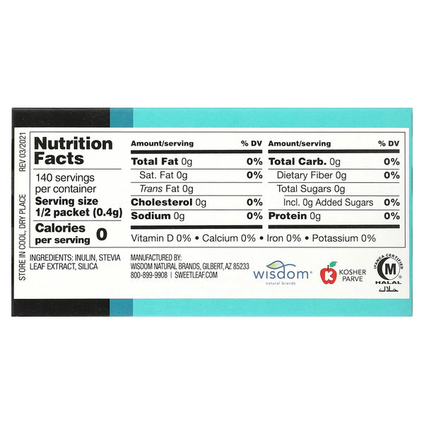 SweetLeaf, Sweet Leaf Sweetener 1g packets, 70 packets