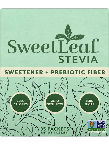 SweetLeaf, Organic Stevia Sweetener + Prebiotic Fiber, 35 Packets
