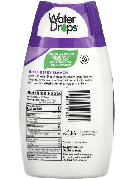 SweetLeaf, Water Drops Mixed Berry, 1.62 fl oz