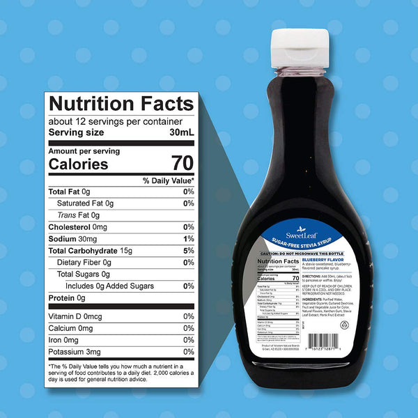 SweetLeaf, SweetLeaf Sugar Free Stevia Syrup Blueberry, 12 fl oz