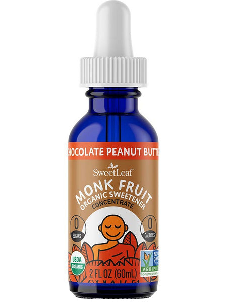 SweetLeaf, SweetLeaf Organic Monk Fruit Sweetener Concentrate Chocolate Peanut Butter, 2 fl oz