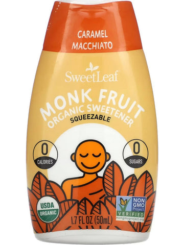 SweetLeaf, SweetLeaf Organic Monk Fruit Sweetener Squeezable Caramel Macchiato, 1.7 oz fl oz