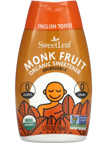 SweetLeaf, SweetLeaf Organic Monk Fruit Sweetener Squeezable English Toffee, 1.7 oz fl oz