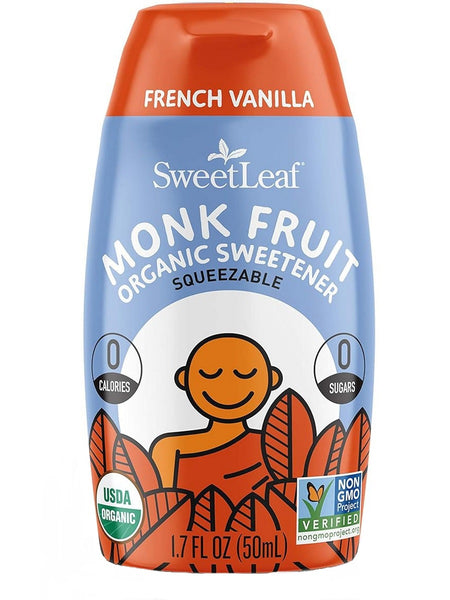 SweetLeaf, SweetLeaf Organic Monk Fruit Sweetener Squeezable French Vanilla, 1.7 oz fl oz
