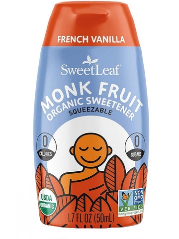 SweetLeaf, SweetLeaf Organic Monk Fruit Sweetener Squeezable French Vanilla, 1.7 oz fl oz