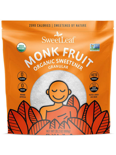 SweetLeaf, SweetLeaf Organic Monk Fruit Powder Sweetener Granular Bag, 800 gm