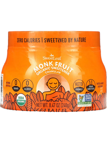 SweetLeaf, SweetLeaf Organic Monk Fruit Powder Sweetener Cannister, 240 gm
