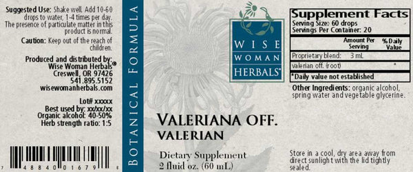 Wise Woman Herbals, Valerian (Valeriana officinalis), 2 fl oz