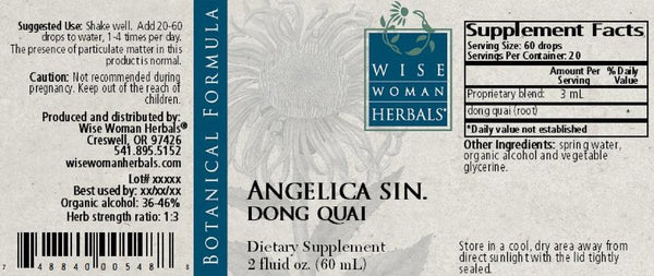 Wise Woman Herbals, Dong Quai (Angelica sinensis), 2 fl oz