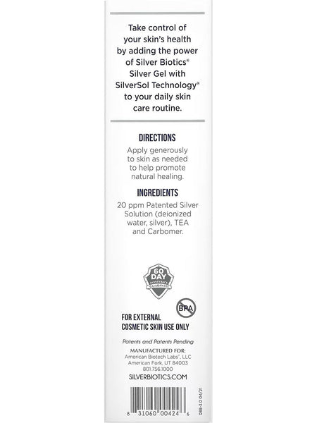 Silver Biotics, Silver Gel, 4 oz
