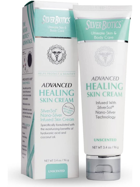 Silver Biotics, Advanced Healing Skin Cream Unscented, 3.4 oz